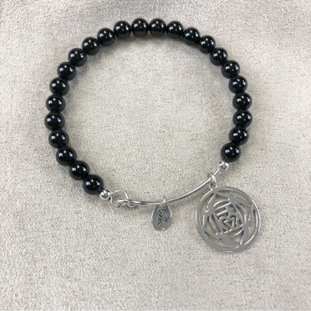 CHRYSALIS Root chakra black agate gemstone bracelet